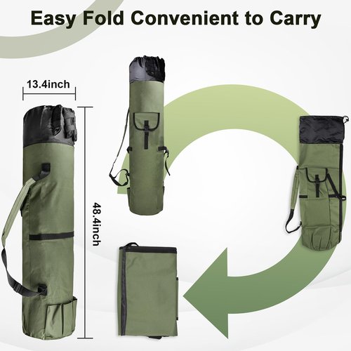 ReeMoo Fishing Rod Bag Fishing Rod Case Portable foldable Fishing Pole Bag Large Capacity Fishing Rods and Tackles Storage Bag Holds 5 Poles