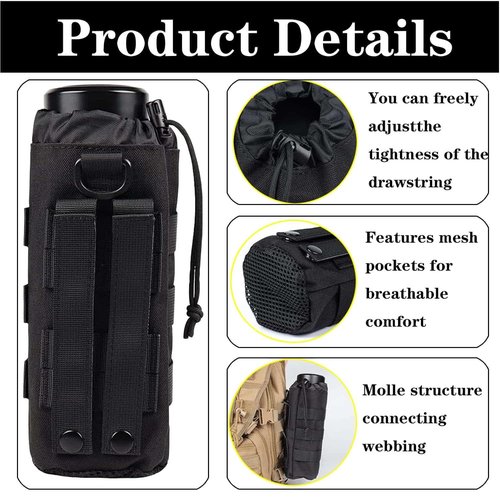LUYEJKO 3 Pack Molle Pouches,Utility Tactical Pouches and Tactical Bag Attachments (Black)