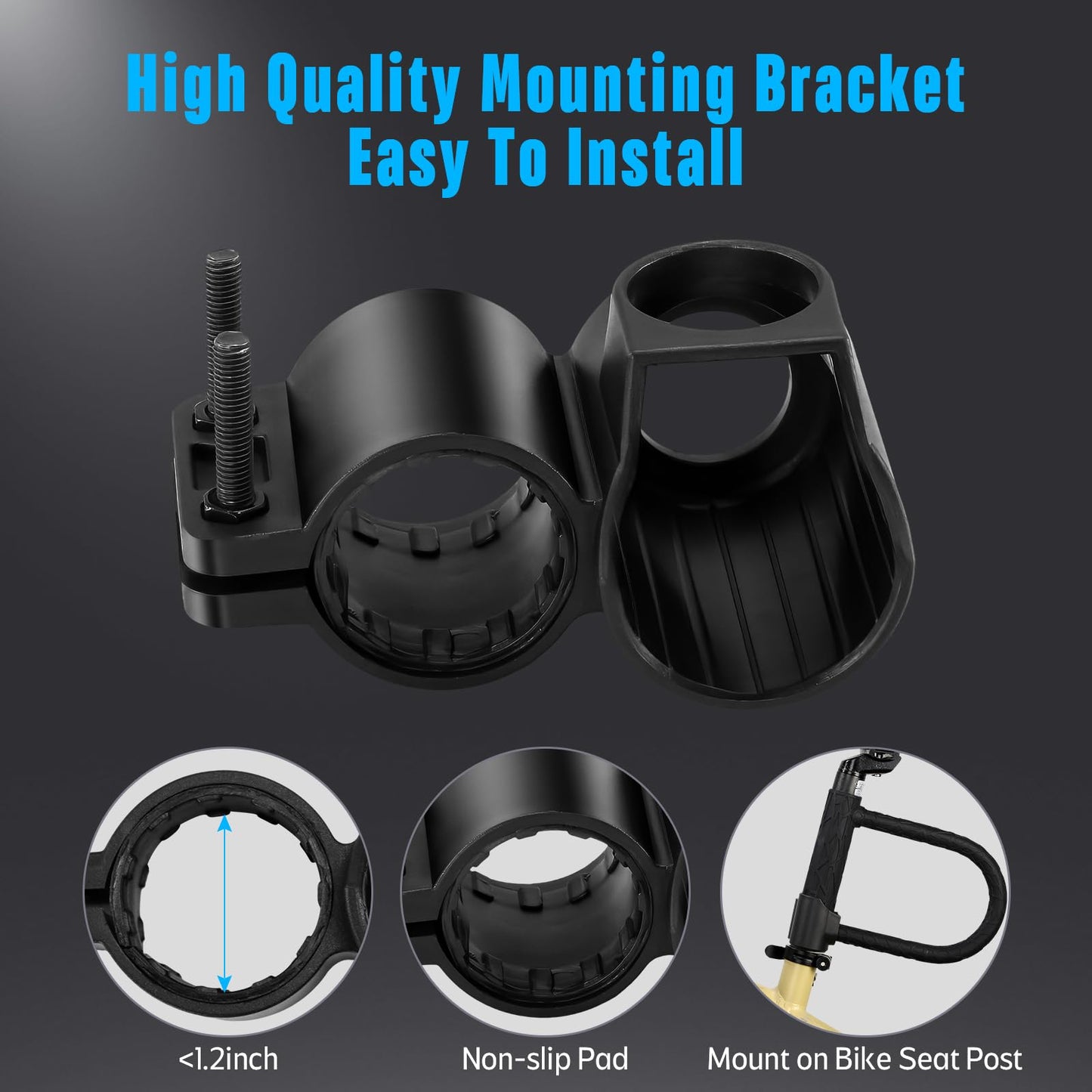 Heavy Duty Bike U Lock - Super Strong 12 Ton Shear, 20mm U Shape Lock Anti-Theft Silicone Covered Electric Scooter Lock Keyhole with Sliding Cover 4ft Steel Cable with Mounting Bracket and 3 Keys(S)