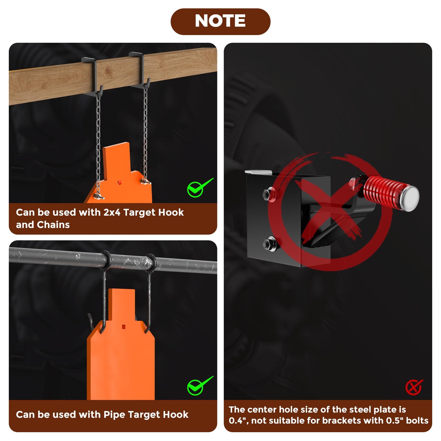 Ar 500 Steel Target 1/2 Inch Thick - Heavy Duty 12" x 20" Steel Silhouette Target, Laser-Cut Steel Plate Targets for Shooting, Metal Targets for Shooting Range, Neon Orange Color