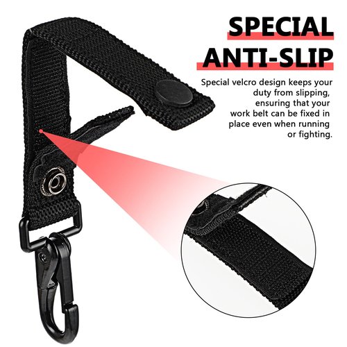 Ymapinc 2 Pcs Heavy Duty Belt Keeper Clip Key Rings Belt Loop Key Holder Key Chain Organizer Metal Clip Duty Belt Keeper Utility Hook for Police Belt Accessories Hook