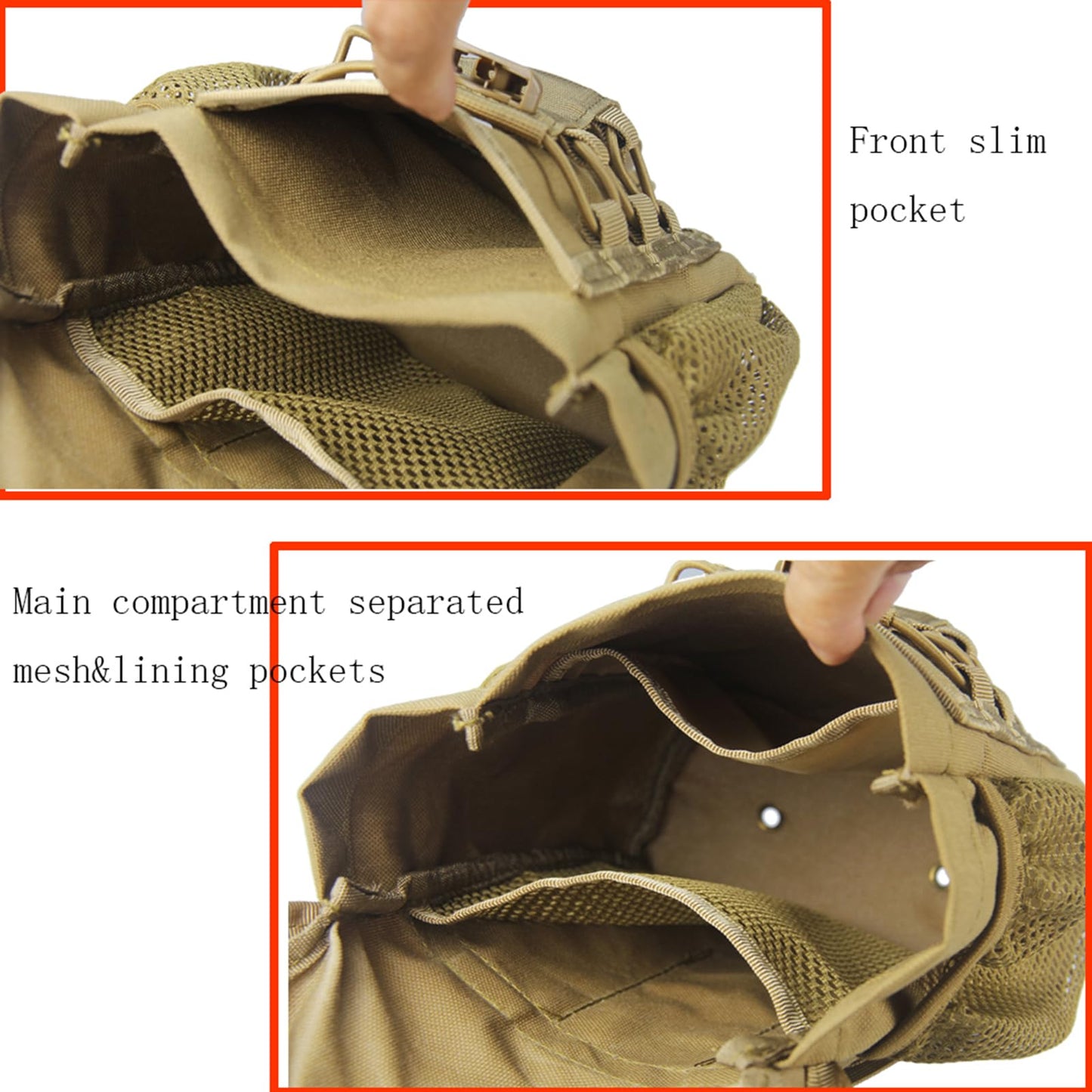 Generic Tactical Compact EDC Bag with Phone & Water Bottle Holder - Multifunctional Molle Pouches for Tools and Sundries（Black）