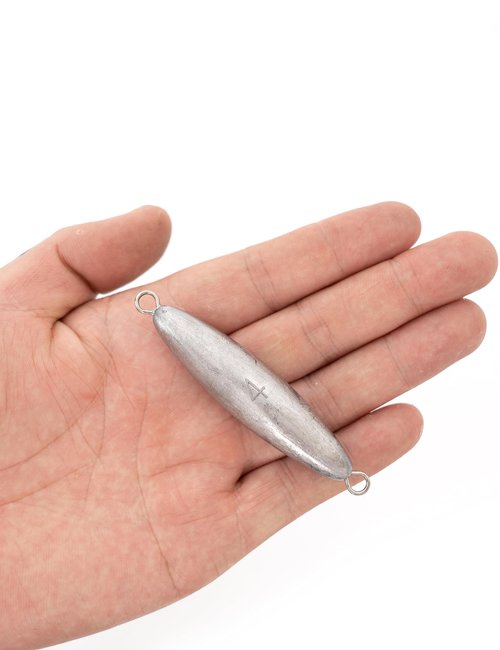 BLUEWING Torpedo Sinker Through Wire Fishing Weight Saltwater Bullet Lead Double Ringed, 4 oz, 3 Pack