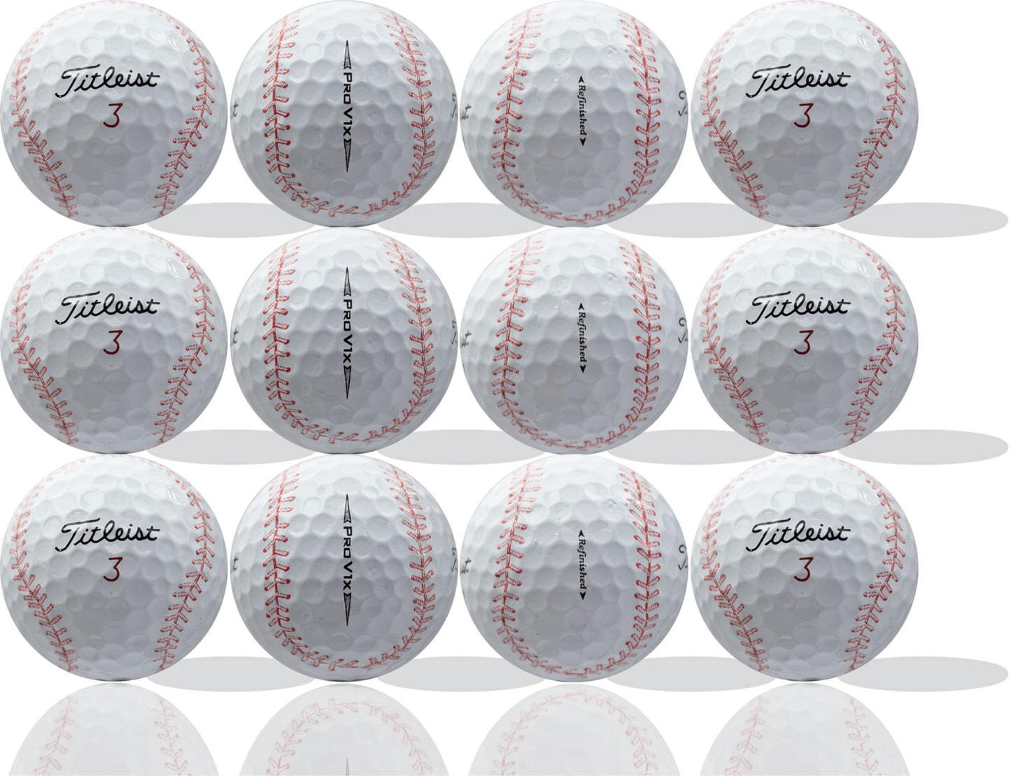 GBM Baseball Certified Refinished Titleist Pro V1X Golf Balls - Set of 12