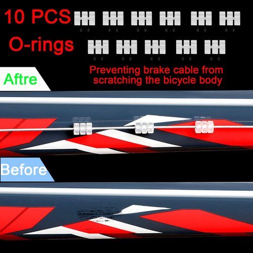 Ciomszan 10PCS Bicycle Brake Cable, Bike Derailleur Shifter Cables,Front and Rear Brake Lines Shift Cable Kit for Shimano Sram Road Mountain Bike (Just for Road Bike)