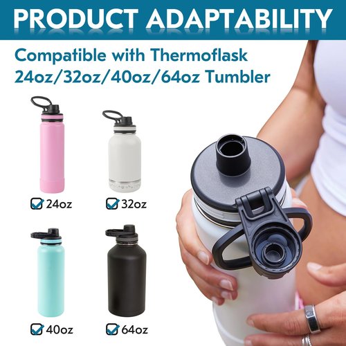 Esayendder 13 PCS Water Bottle Lid Replacement for Thermoflask 24/32/40/68o, Thermoflask Lid Replacement, Water Bottle Gasket Replacement,Compatible with Thermoflask Spout Lid