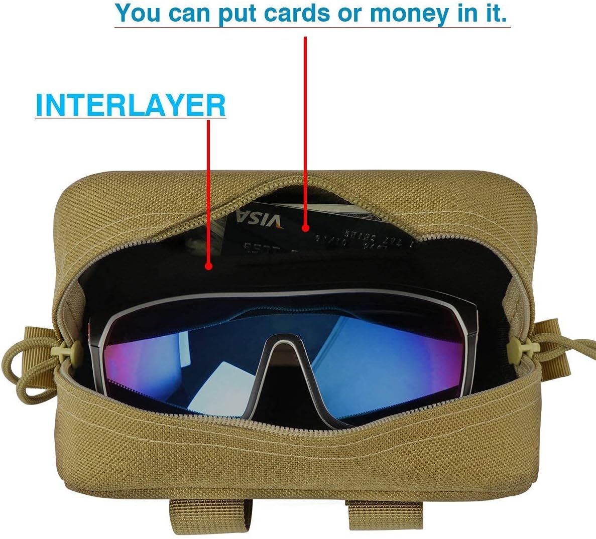 IronSeals Extra Large Tactical Molle Sunglasses Case Anti-Shock Semi-hard Clamshell Glasses Case, X-Large