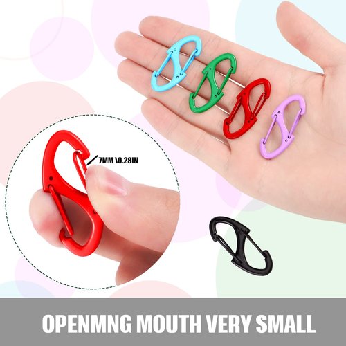 Demissle 40 Pcs Small Carabiner Clips 1.6 Inch Double Sided Gate Snap Hooks Key Clips for Keychains Accessories Camping Fishing Hiking(Multicolor)