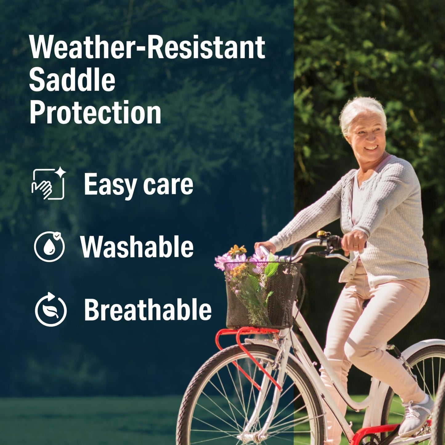 Bikeroo Comfort Bike Seat Cushion - Padded Gel Cover for Exercise, Mountain & Road Bikes, Universal Fit for Peloton & Stationary Bikes