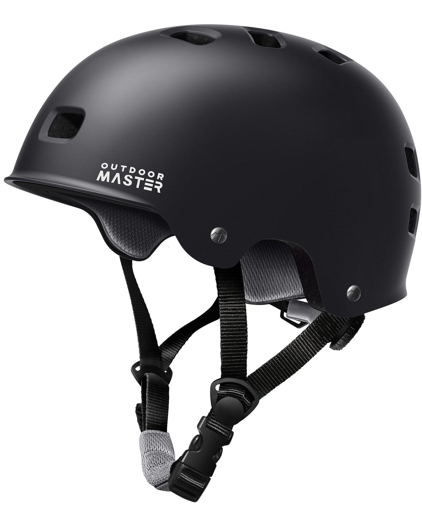 OutdoorMaster Skateboard Cycling Helmet - Two Removable Liners Ventilation Multi-Sport Scooter Roller Skate Inline Skating for Kids, Youth & Adults - S - Black