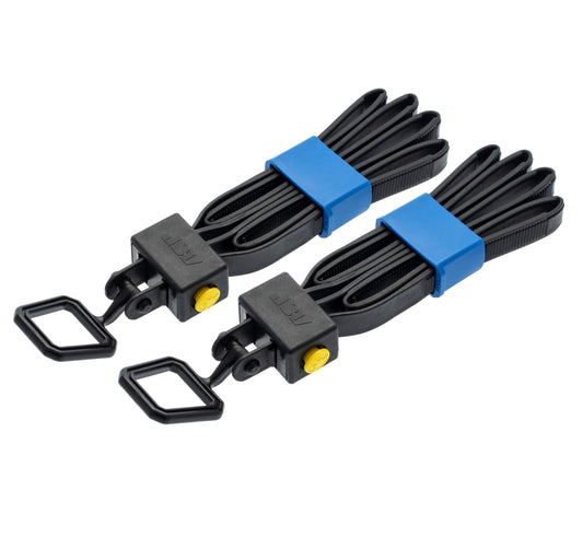 ASP Tri-Fold Restraints, Disposable Handcuffs, Police Gear and Security Guard Flex Cuffs, Law Enforcement Zip Cuffs, Black Pack of 2 with Blue Band