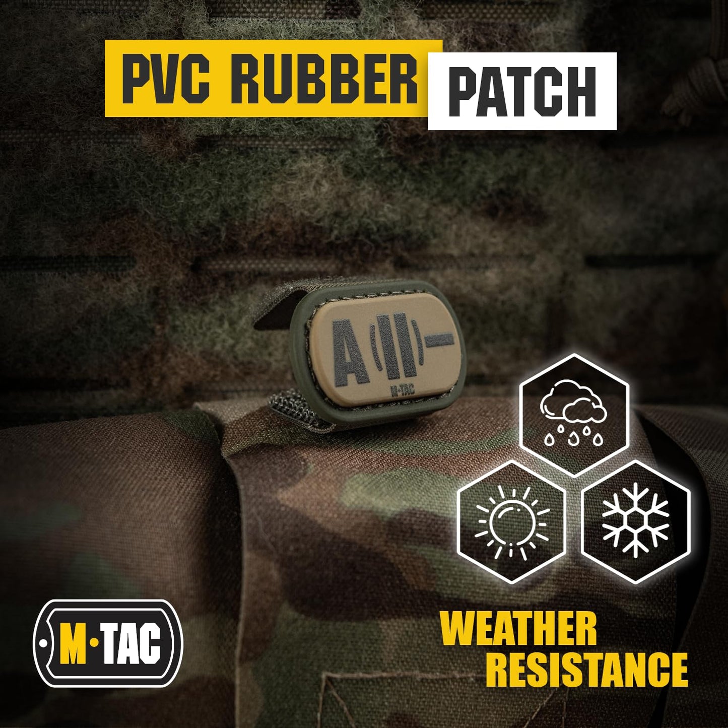 M-Tac Molle Medical Patch Blood Group - Tactical PVC Badge for Med Military Army Gear with Hook and Loop Fastener (A (II) -, Ranger Green)