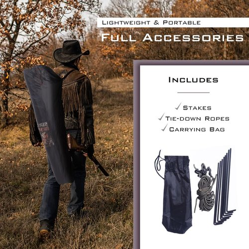 GYMAX Hunting Blind, 360 Degree See Through Ground Blind, 2-3 People Pop Up Deer Blinds, Portable Hunting Tent with Carry Bag