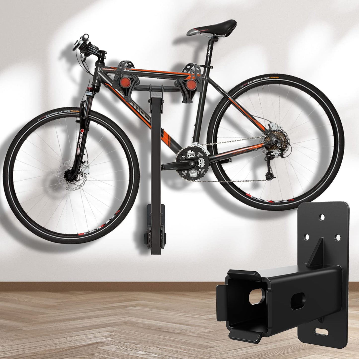 Hitch Wall Mount,Hitch Mount Bike Rack Wall Mount,Hitch Mount Bicycle Rack Hanging Garage Organizer,Trailer Hitch Receiver Storage,Holds Max 300 Lbs(2 inch)