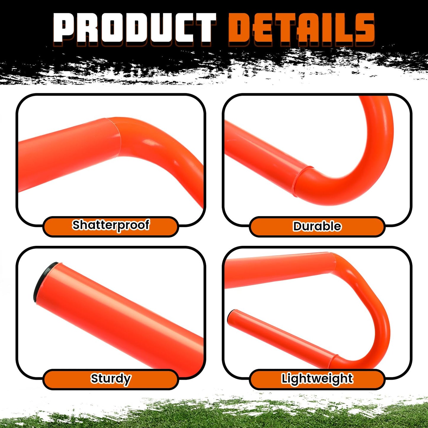 Gemscream 5 Pcs Speed Agility Training Hurdles Detachable Durable Equipment Plyometric and All Purpose Speed Training Hurdle Equipment for Athletes Soccer Basketball(6 Inch,Orange)