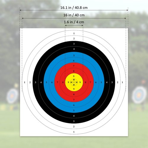 MOLFUJ Archery Targets Paper, 20pcs/50pcs Bow and Arrow Targets for Hunting Backyard, Archery Target Practice Accessories(10 Rings,16x16in)