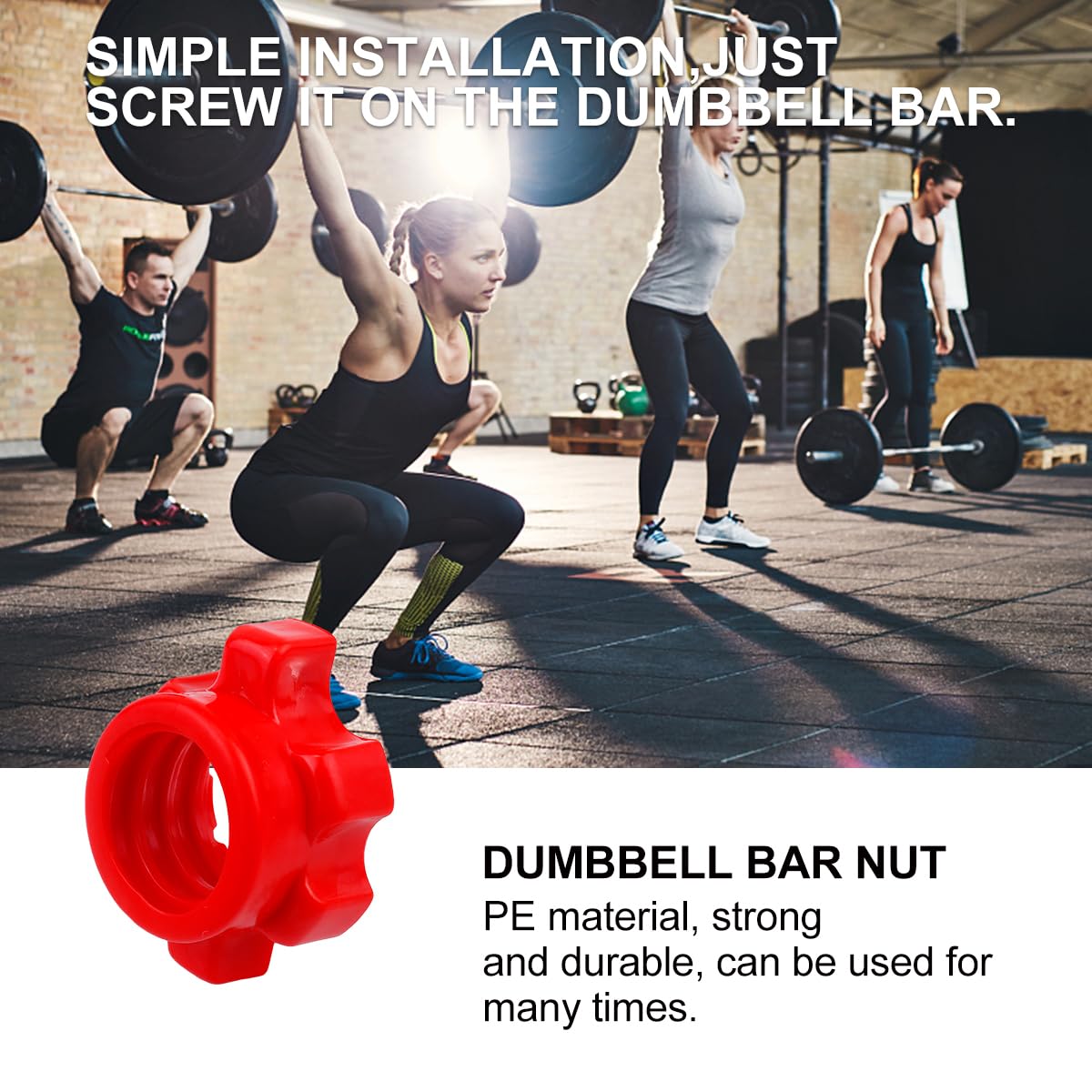 Kisangel 4Pcs Dumbbell Screw Spinlock Collars - Fixed Nut Barbell Collars Dumbbell Screw Clamps for Fitness Equipment Weight