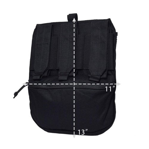 Molle Back Panel Tactical Zip-on Panel Pouch Hydration Pouch Tactical Accessory Backpack for CPC AVS JPC2.0 (Black)