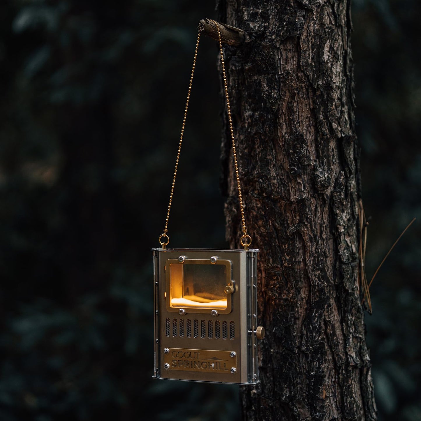 GOOUT SPRINGHILL Camping Oil Lamp Portable Stove Hanging Kerosene Lantern for Outdoor Lighting Warming Silver