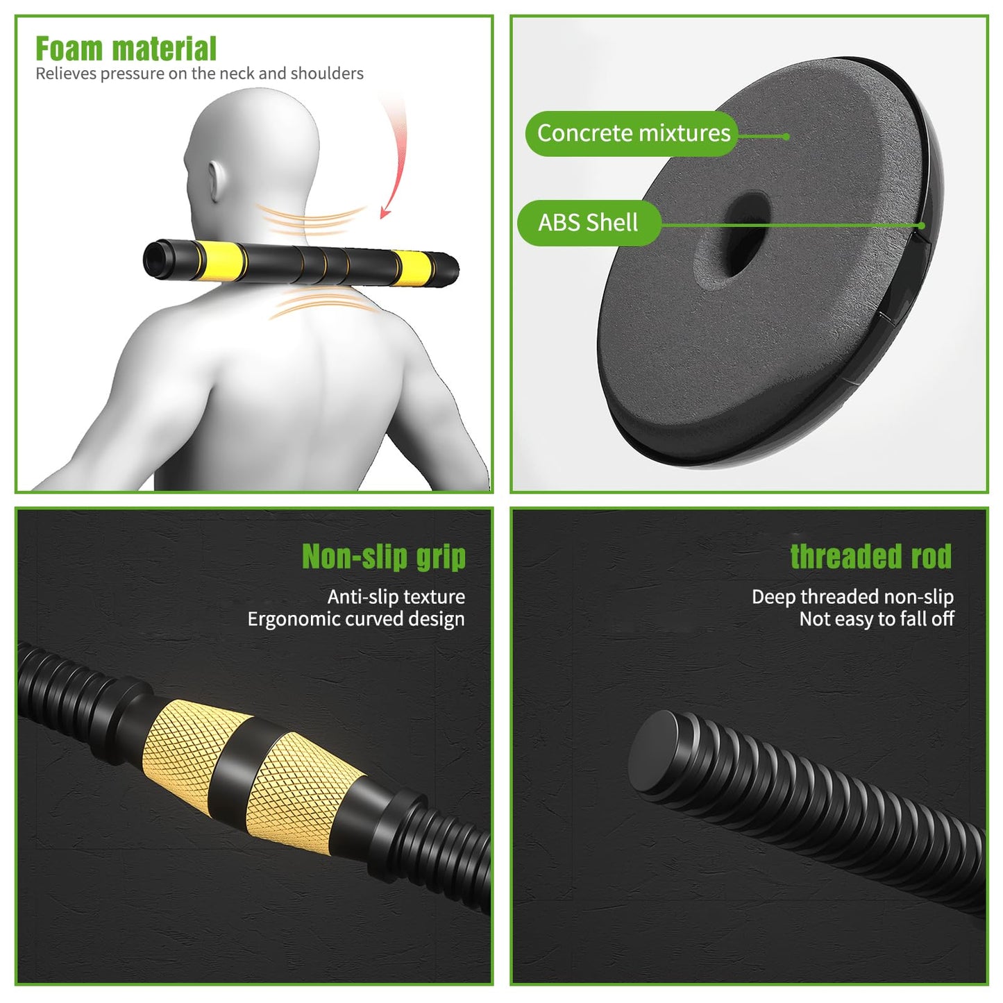 Adjustable Dumbbell Set, 44/66 lb Free Weight Dumbbell Barbell Set with Connectors, Converts to Barbell, for Home Gym Exercise, Women's and Men's Fitness Gear (44, Pounds)