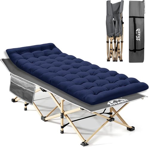 Camping Cot, 450LBS(Max Load), Portable Folding Outdoor Bed with Carry Bag for Adults Kids, Heavy Duty Cot for Traveling Gear Supplier, Office Nap, Beach Vocation and Home Lounging (Grey)