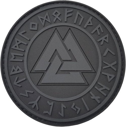 Compatible with Valknut Patch PVC Viking Compatible with Velcro Plate Carrier Patches for Backpacks for Hats PVC Morale Norse Patch (Blackout Subdued)
