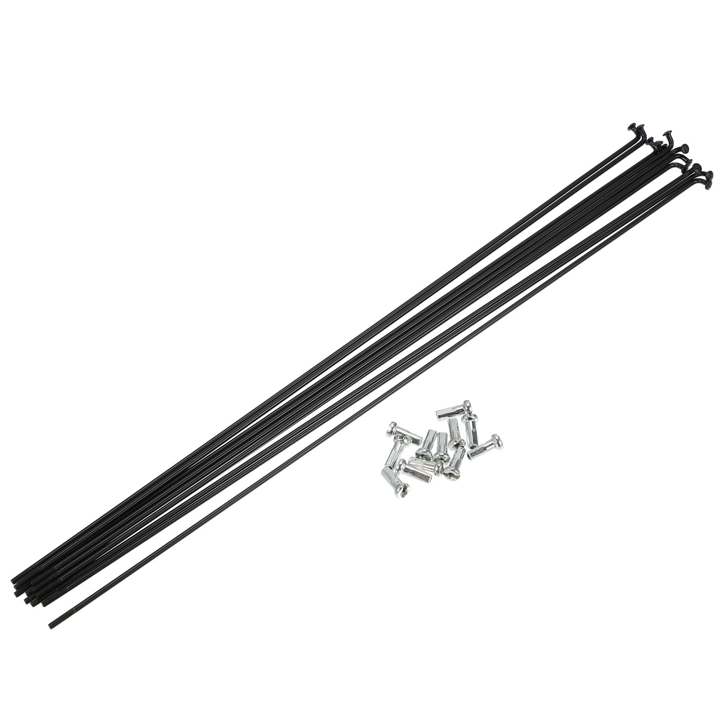 X AUTOHAUX 12 Pcs 14G J Bend 293mm x 2mm Bike Bicycle Spokes with Nipples Steel Black