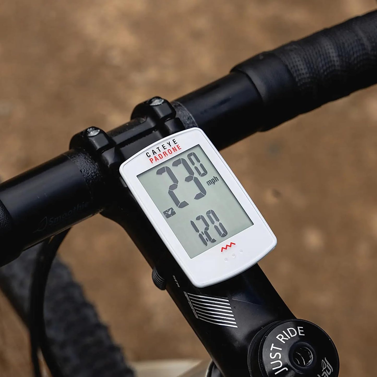 CATEYE Padrone Wireless Bike Computer – Oversized Display Cyclocomputer, Wireless Speedometer & Odometer, FlexTight™ Mount, Auto Start/Stop, Programmable Odometer