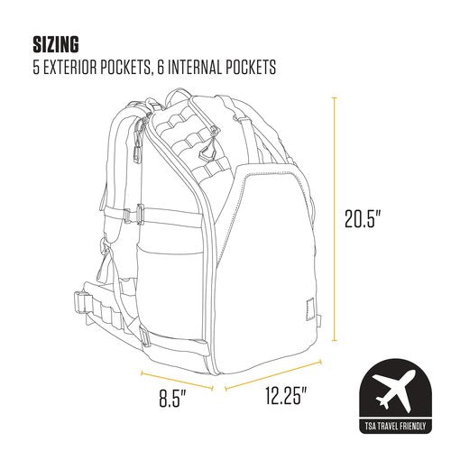 Carhartt 45L Nylon Internal Frame Hiking Backpack, Durable Camping & Backpacking Pack with Hydration Port, Camping Daypack for Men & Women, Brown