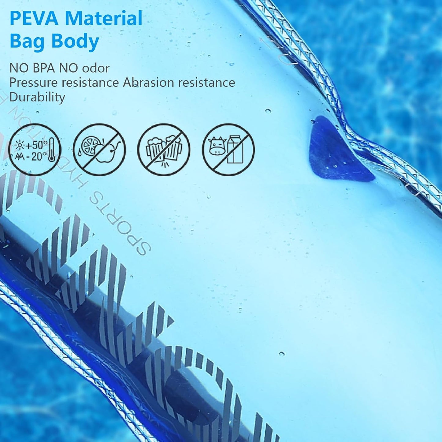 JEELAD TPU Hydration Bladder Water Bladder Ultra-Durable Water Storage Bladder for Hydration Backpacks Outdoor Hiking Running Cycling Camping Climbing