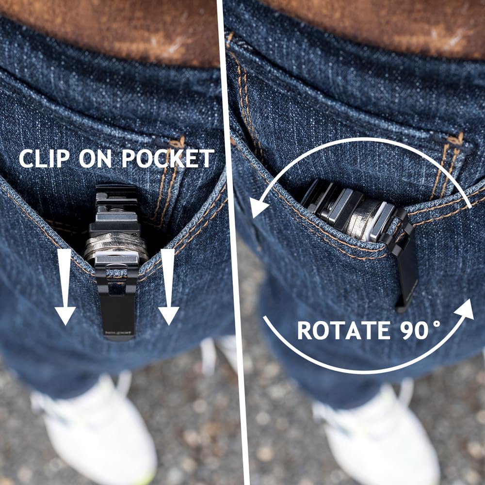 Keyport KO (Key Organizer) - Deep Carry Pocket Clip - Black
