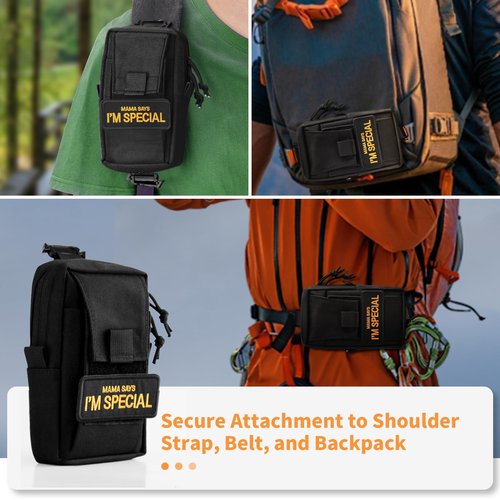 MCCC Cell Phone Pouch for Backpack Shoulder Strap, Belt & Vest fits Molle System, Small EDC Tactical Pouch with Zipper
