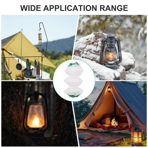 DIVINA VITAE 12Pack Lantern Mantles 3-Layer Gas Lamp Mantles Accordion Shape Propane Lantern Mantles with 2 Install Clip, Gas Lantern Mantles for Outdoor Camping Lights Gas Lantern Kerosene Lantern