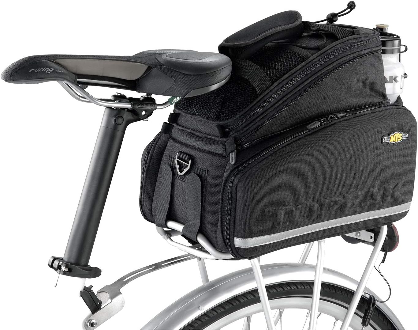 Topeak MTS TrunkBag DXP Rear Bicycle Bag with Expandable Panniers, Strap Mount