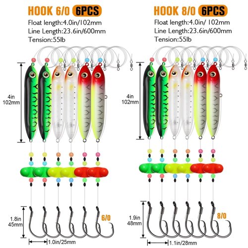 Dovesun Rattles Dovesun Catfish Float Rigs with Rattles - Santee Rig, 6/0 Hook * 6PCS ...