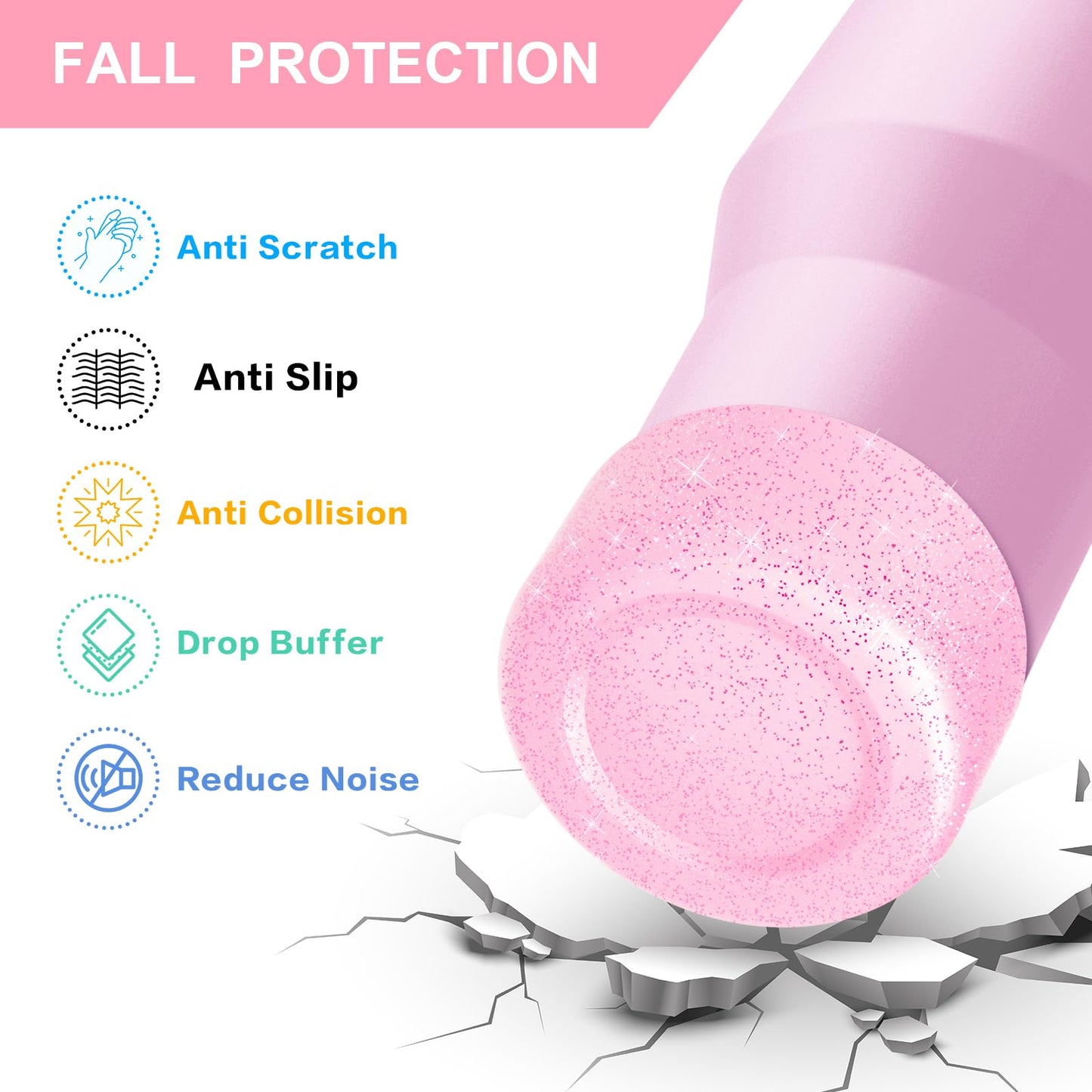 Allwith 2PCS Glitter Silicone Boot for Hydrojug Traveler 40 oz, Anti-Slip Protective Sleeve for Hydrojug Stainless Steel Tumbler, Bottom Cover Base Accessories