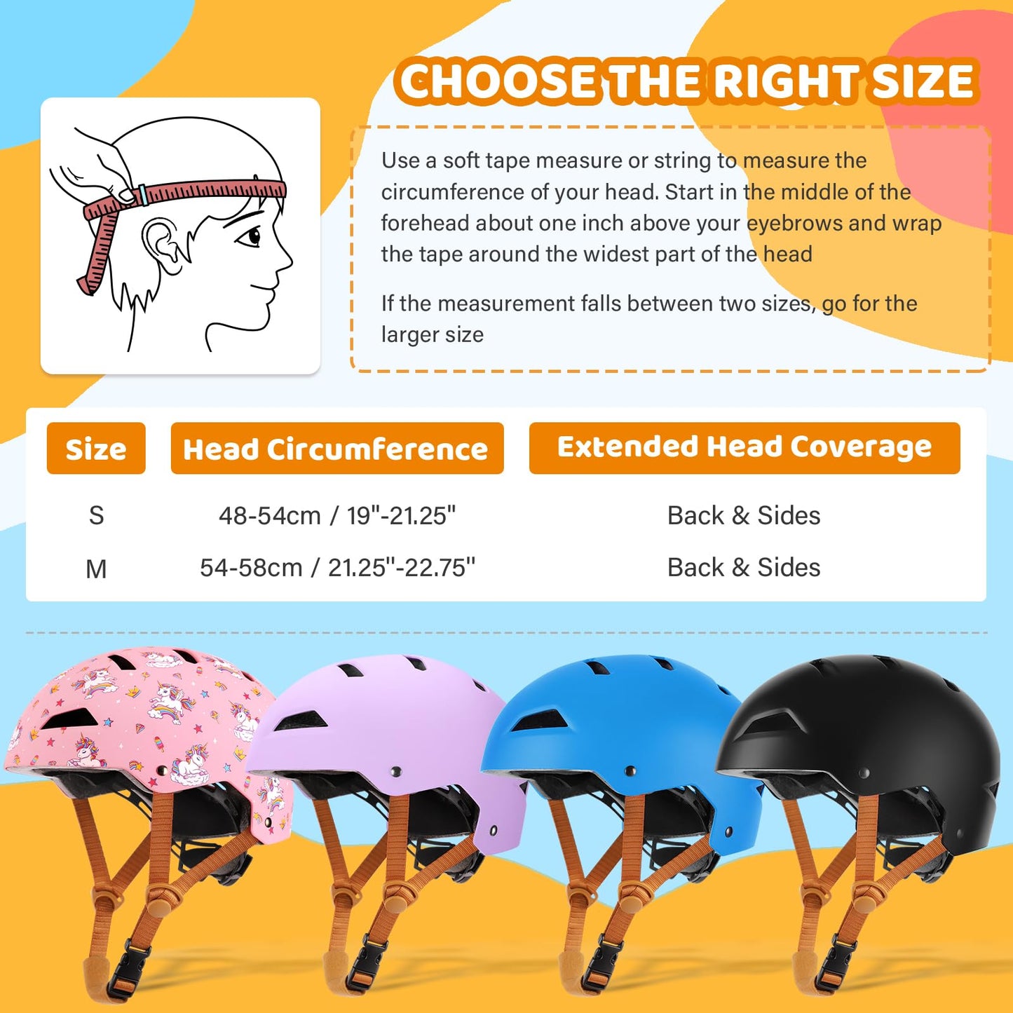 WHALEZON Kids Bike Helmet Ages 3-5-8-14, CPSC ASTM CPSIA Certified Toddler Helmet-Boys Black