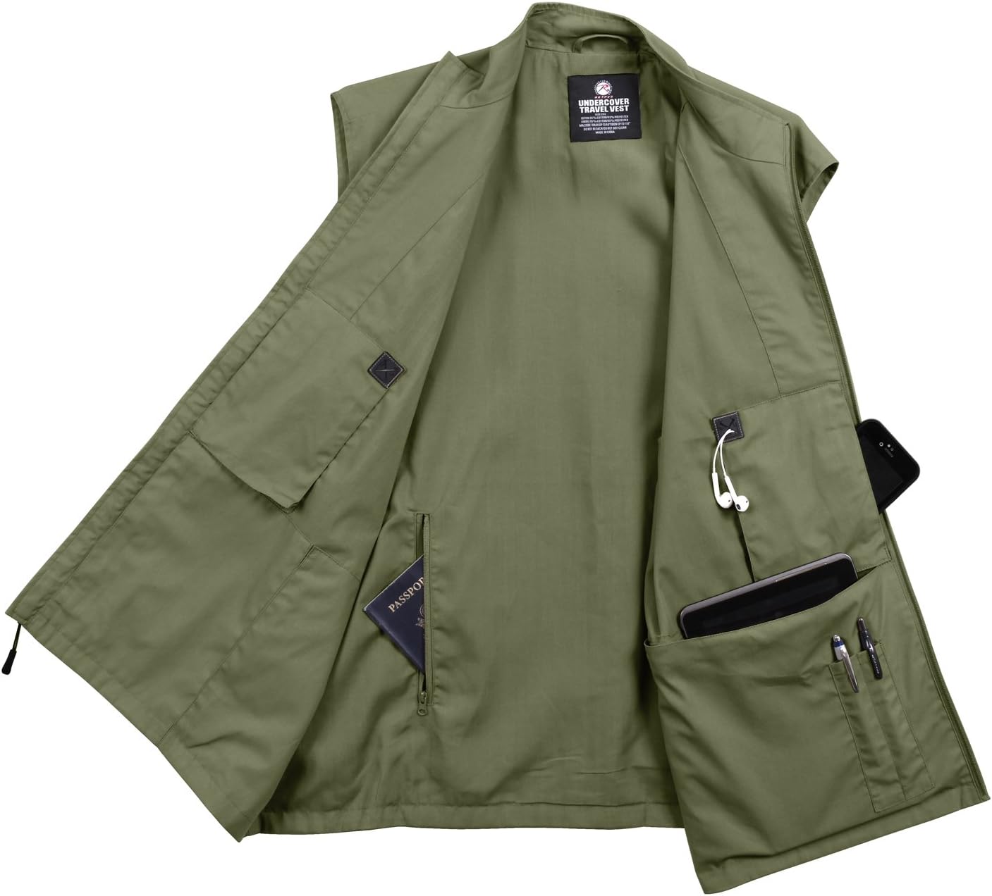 Rothco Undercover Travel Vest for Men | Lightweight, Multi-Pocket Design