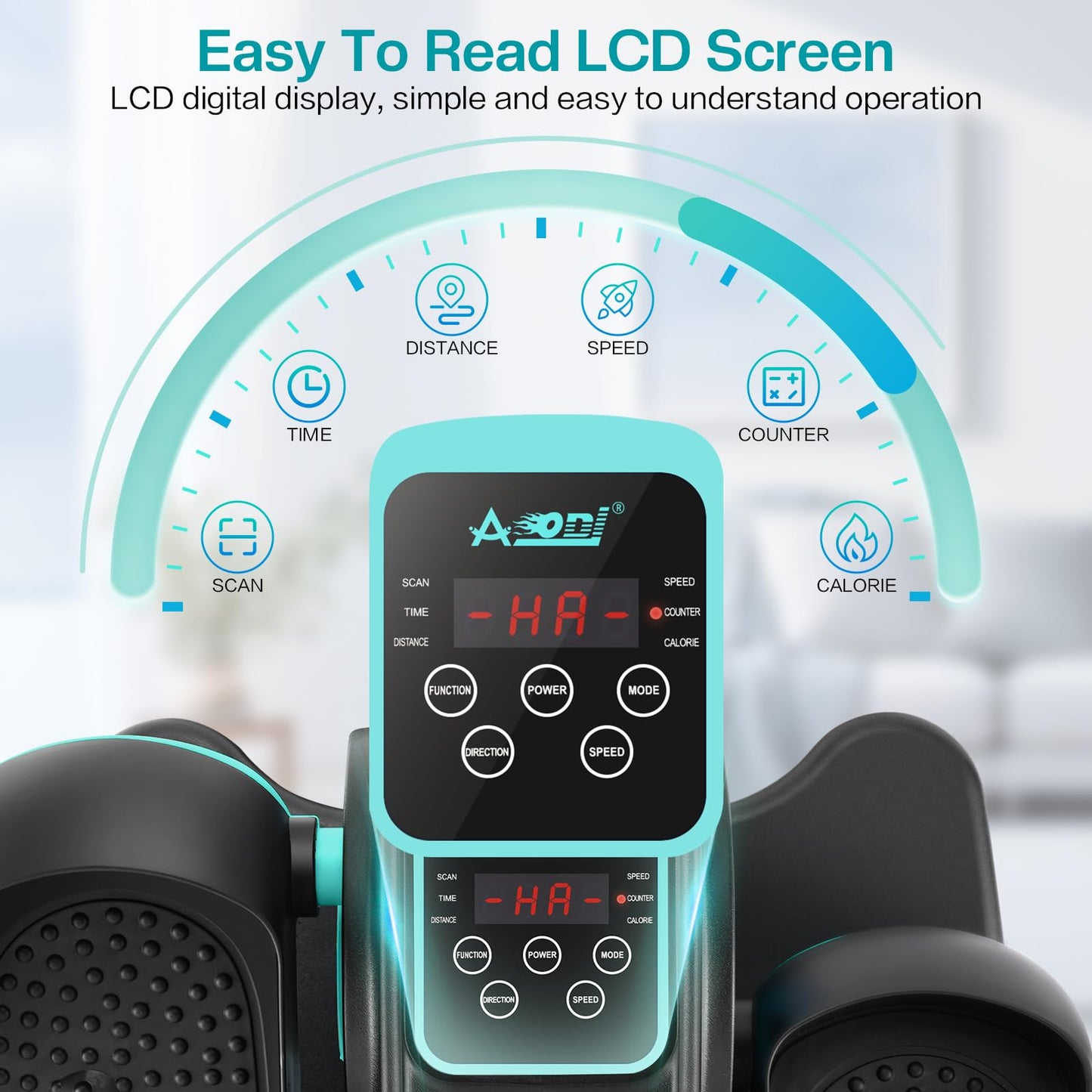 AODI Under Desk Elliptical Machine, Ellipse Leg Exerciser for Seniors Adults, Adjustable Speeds Elliptical Trainer with Remote, Quiet & Portable Mini Seated Pedal Exerciser for Home Office Use