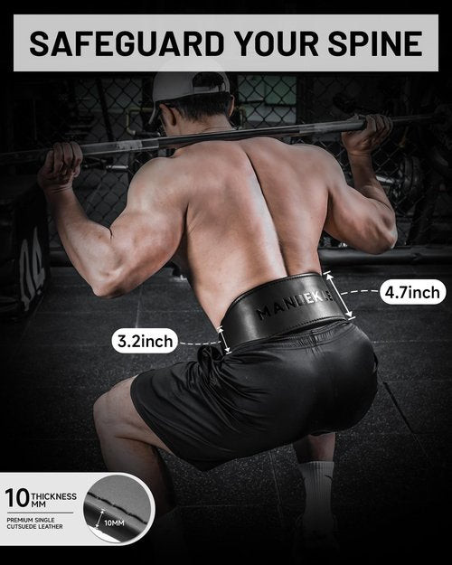 MANUEKLEAR Tapered Lever Weight Lifting Belt, 10MM Quick Locking Lever Belt Weightlifting Men, Lifting Belt Lever for Powerlifting & Deadlifts