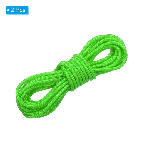 PATIKIL Archery D Loop Rope 10 FT, 2 Pack Bow D Loop String Release Material Nock Wire Nocking Loop Buckle Ring for Compound Bowstring, Bright Green
