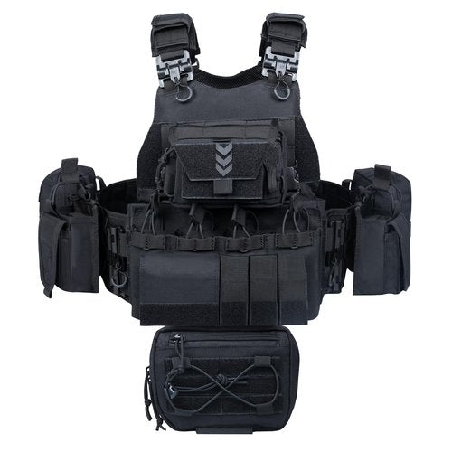 BOMTURN Great Tactical Outdoor Vest for Men Quick Release Buckle Adjustable&Detachable Modular Molle Vest