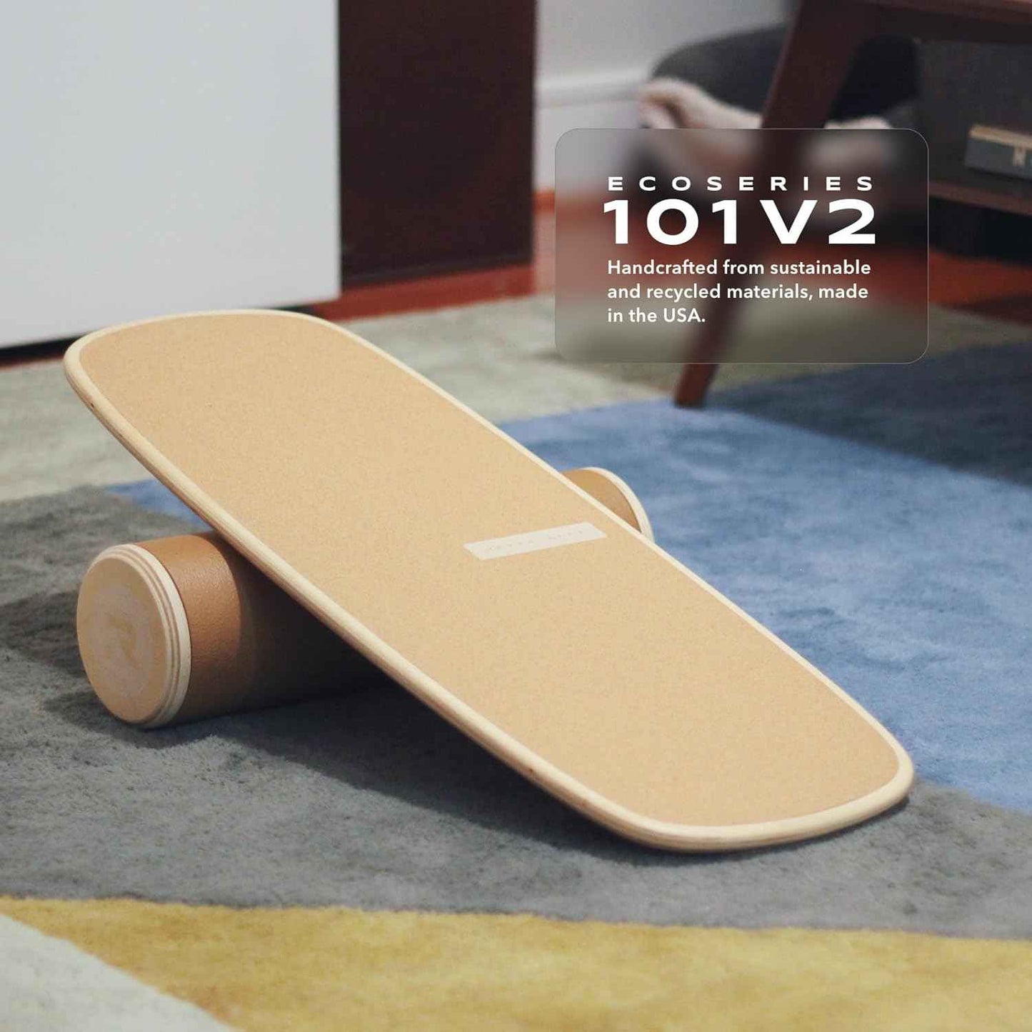 Revbalance 101 v2 Balance Board Trainer - Eco-Friendly Sports Equipment (White)