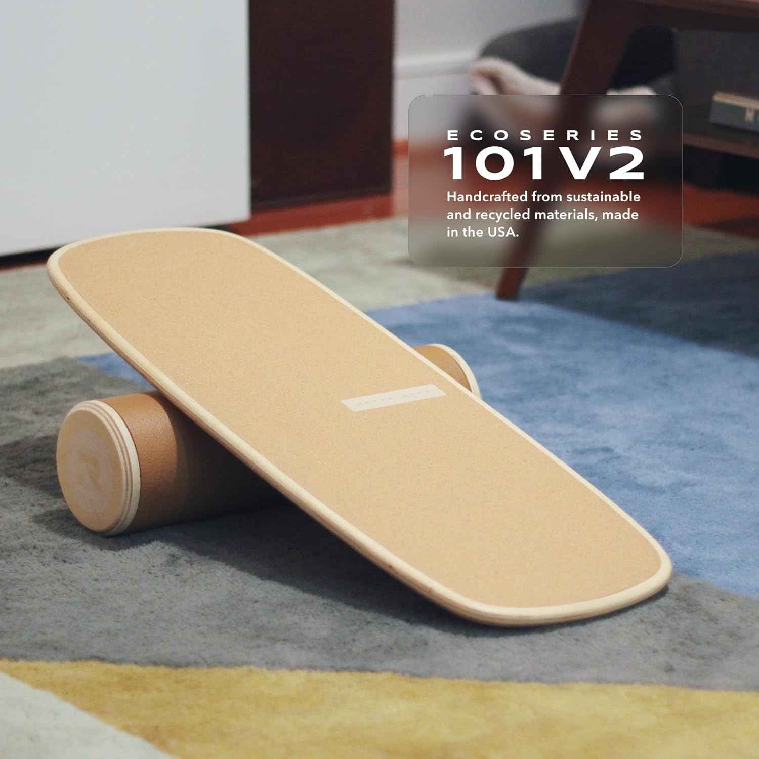 Revbalance 101 v2 Balance Board Trainer - Eco-Friendly Sports Equipment (White)