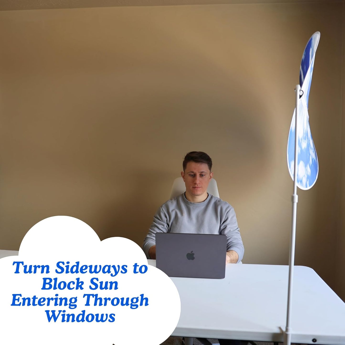 Office Cubicle Desk Shade | Relaxing Cloud Design & Easy Assembly | Office Desk Shade for Cubicle & Light Blocker | Overhead Light Shield & Cover to Block Sun or Indoor Ceiling Lights | Cubicle Shade