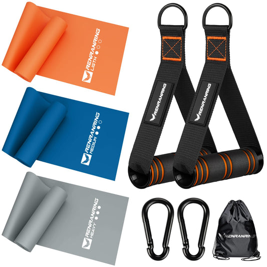 4.9ft Exercise Bands for Physical Therapy, Resistance Bands and Exercise Handles, Stretch, Recovery, Pilates, Rehab, Strength Training Equipment