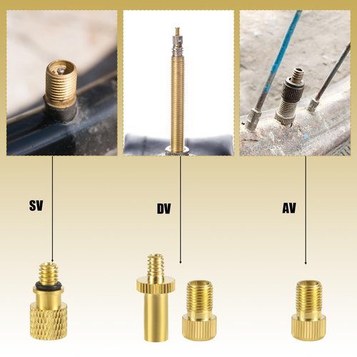NQEUEPN 15pcs Bike Valve Adapter, Brass Bike Tire Valve Adapter Air Pump Needles Accessories Tool for Bicycle Gym Balloon Swimming Ring Basketball