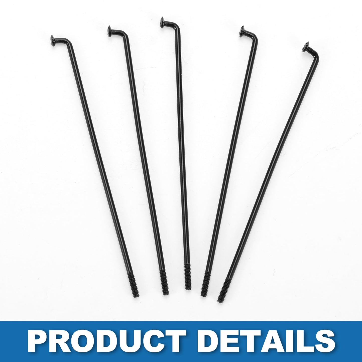 A ABSOPRO Bike Bicycle Spokes 14G 112MM Mountain Bike Spokes Steel Black 36Pcs