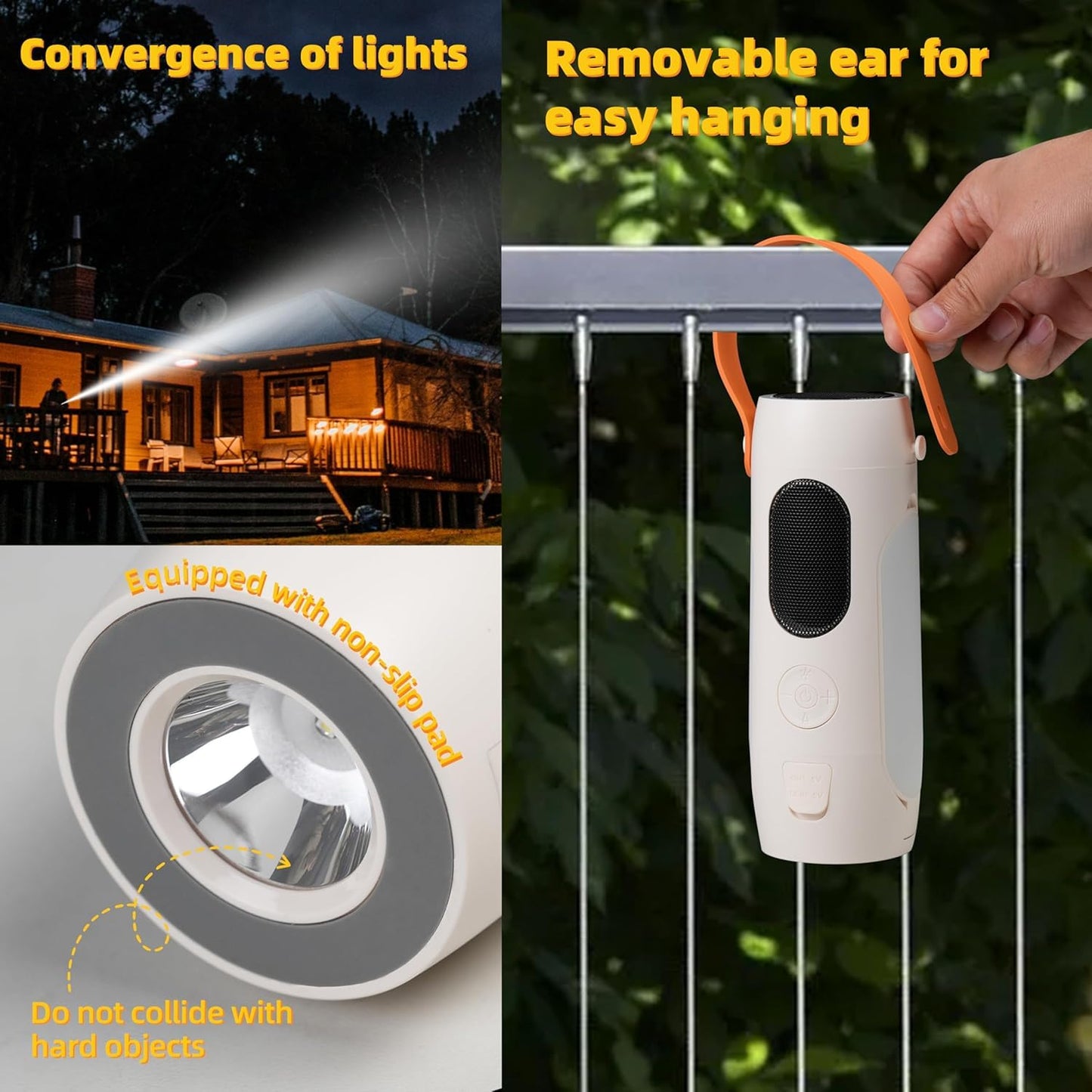 Foldable Camping Light Rechargeable Lantern with 2 Bluetooth Speakers,10000mAh Power Bank,Portable Flashlight with Removable Hook,IP54 Waterproof,1000LM,5 Modes for Camping, Hiking, Fishing,Emergency