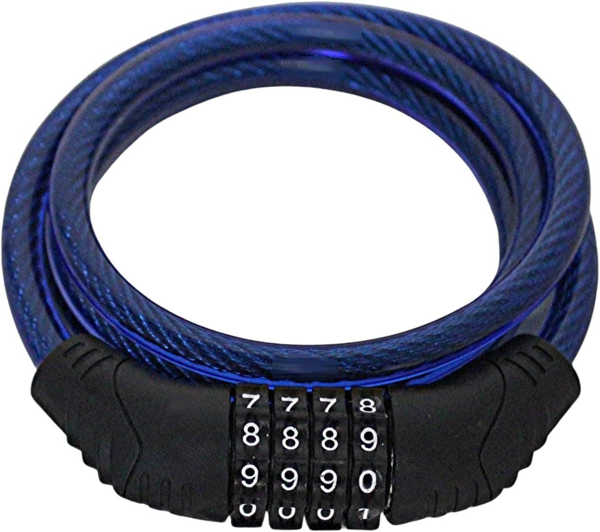 4 ft Steel Cable Bicycle Lock – 10mm PVC Coated, 4-Digit Resettable Combination for Bikes, Scooters, and Outdoor Use